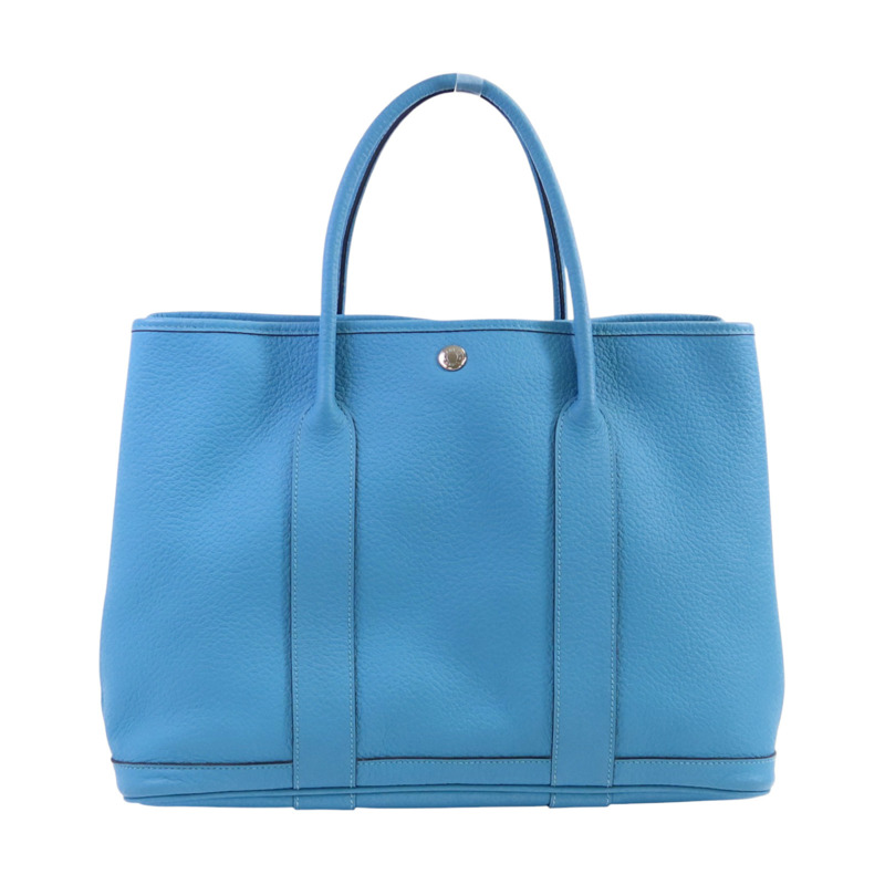 HERMES Negonda皮革GardenParty PM銀扣手挽袋-0