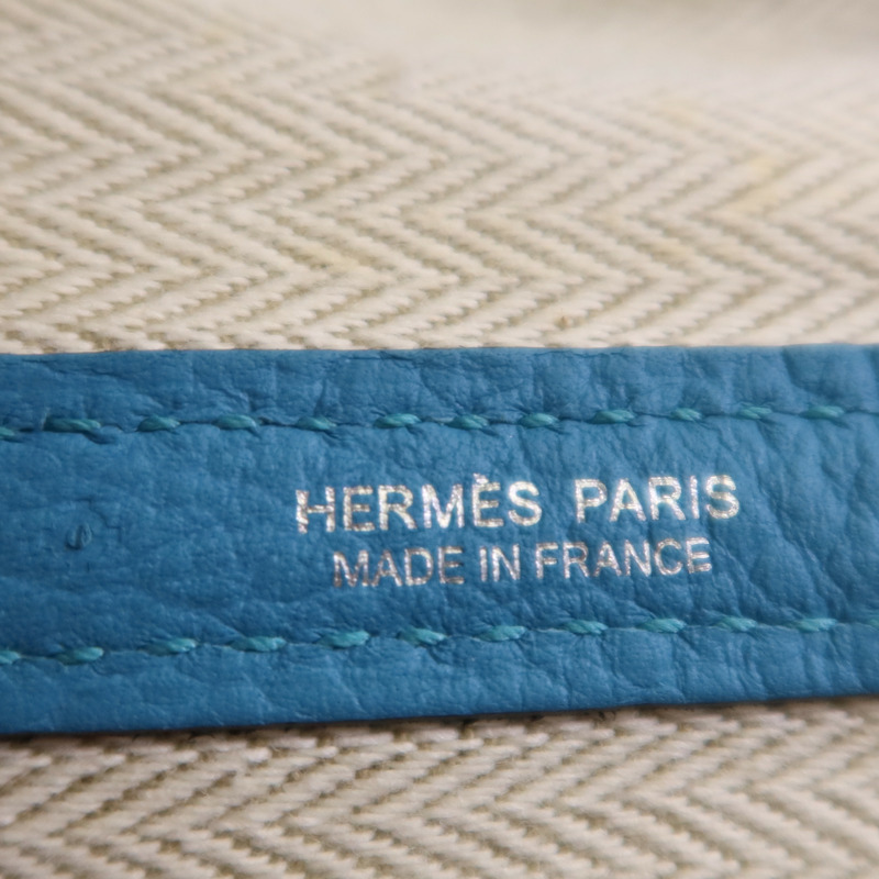 HERMES Negonda皮革GardenParty PM銀扣手挽袋-5