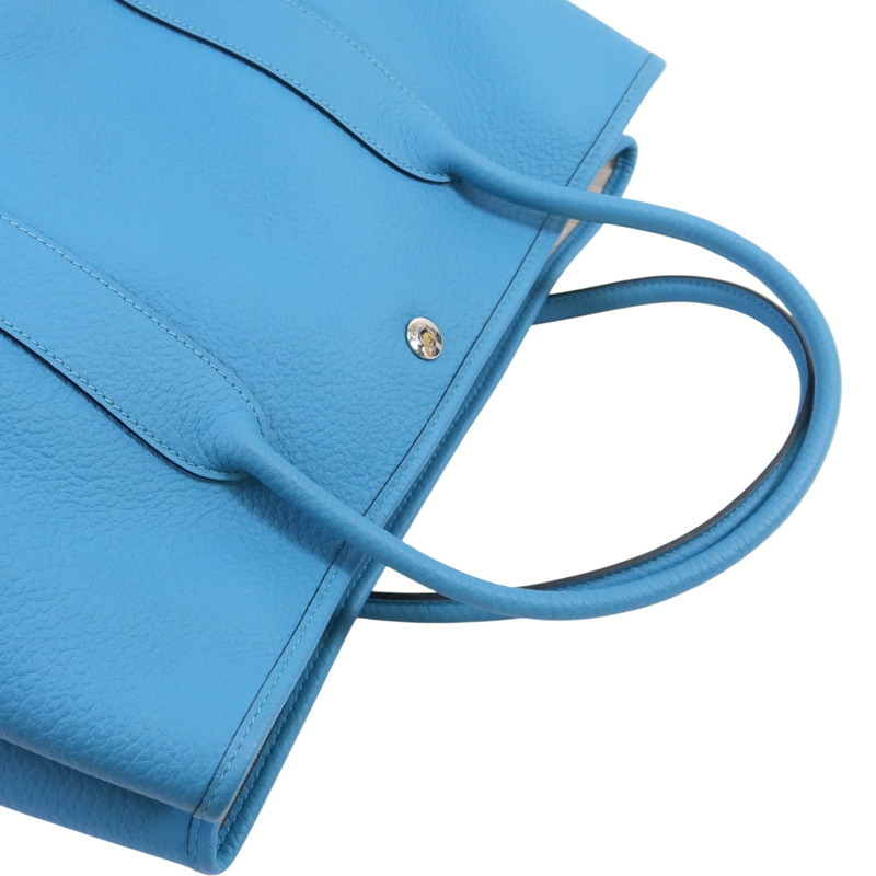 HERMES Negonda皮革GardenParty PM銀扣手挽袋-7