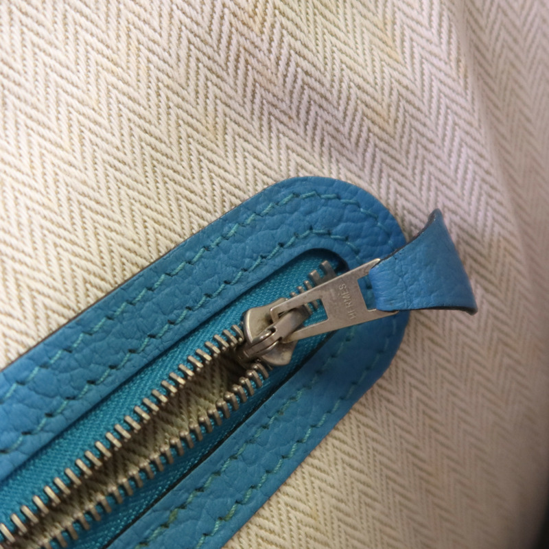 HERMES Negonda皮革GardenParty PM銀扣手挽袋-16