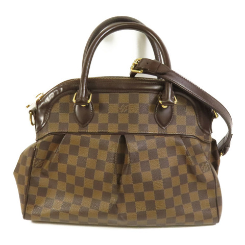 LOUIS VUITTON Damier Trevi PM 金扣手挽肩背兩用袋