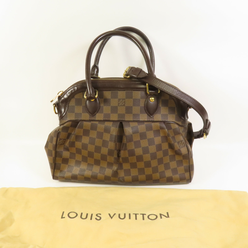 LOUIS VUITTON Damier Trevi PM 金扣手挽肩背兩用袋-11