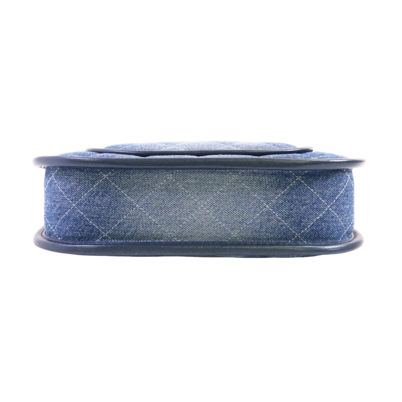 CHANEL 牛仔布Hobo Bag金扣鏈帶手挽肩背兩用袋-3