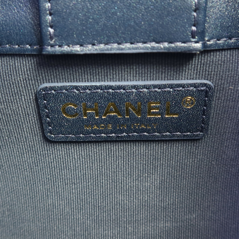 CHANEL 牛仔布Hobo Bag金扣鏈帶手挽肩背兩用袋-5