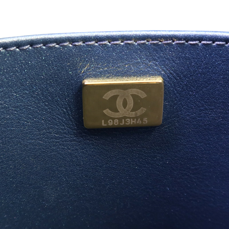 CHANEL 牛仔布Hobo Bag金扣鏈帶手挽肩背兩用袋-6