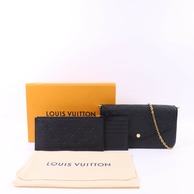 LOUIS VUITTON Monogram Empreinte Felicie Pochette金扣鏈帶肩背袋-21