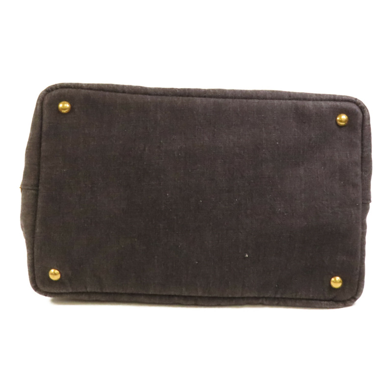 PRADA Denim Canapa金扣手挽肩背兩用袋-3