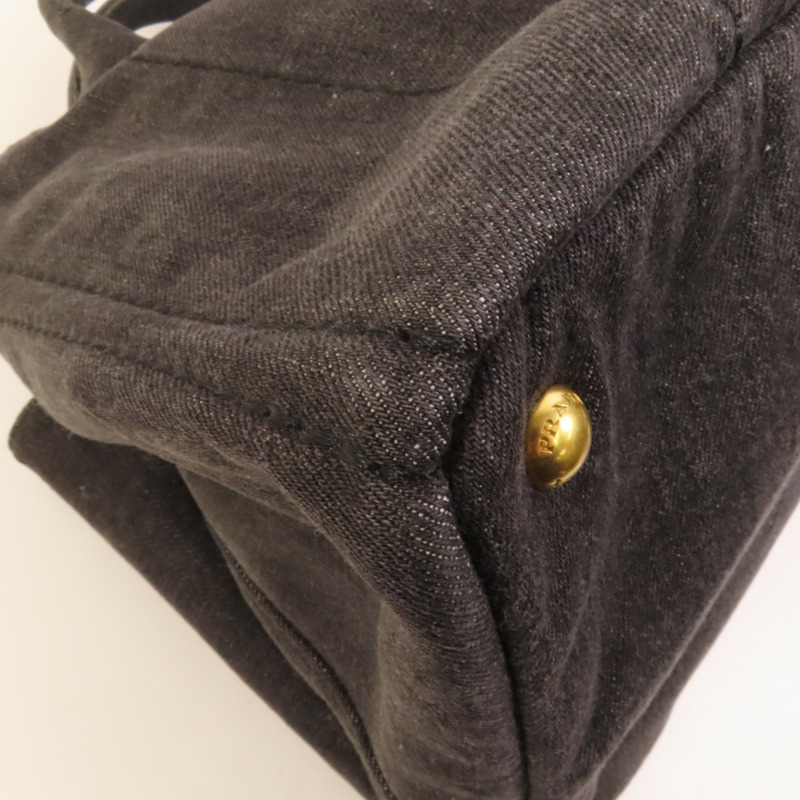 PRADA Denim Canapa金扣手挽肩背兩用袋-11