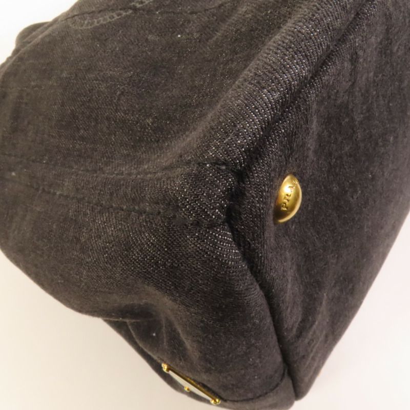 PRADA Denim Canapa金扣手挽肩背兩用袋-13