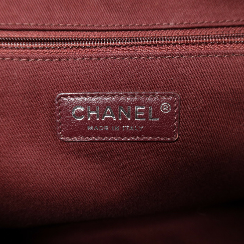 CHANEL 牛皮皮革Chain Shoulder銀扣鏈帶肩背袋-5