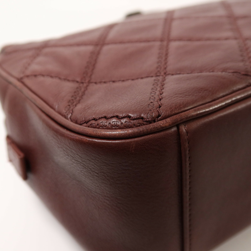 CHANEL 牛皮皮革Chain Shoulder銀扣鏈帶肩背袋-11