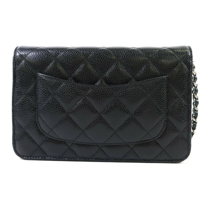 CHANEL 牛皮皮革WOC Wallet On Chain銀扣鏈帶肩背袋-1