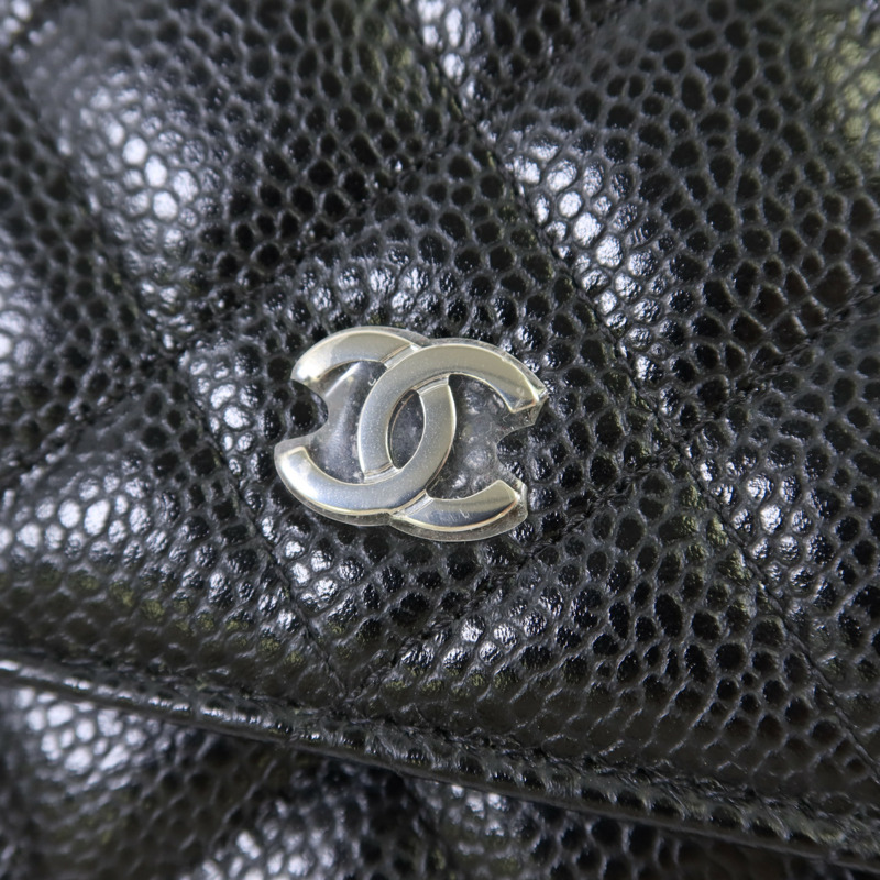 CHANEL 牛皮皮革WOC Wallet On Chain銀扣鏈帶肩背袋-10