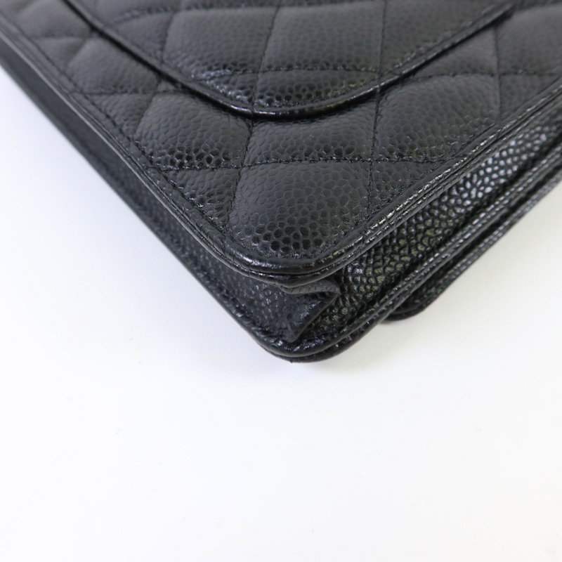 CHANEL 牛皮皮革WOC Wallet On Chain銀扣鏈帶肩背袋-13