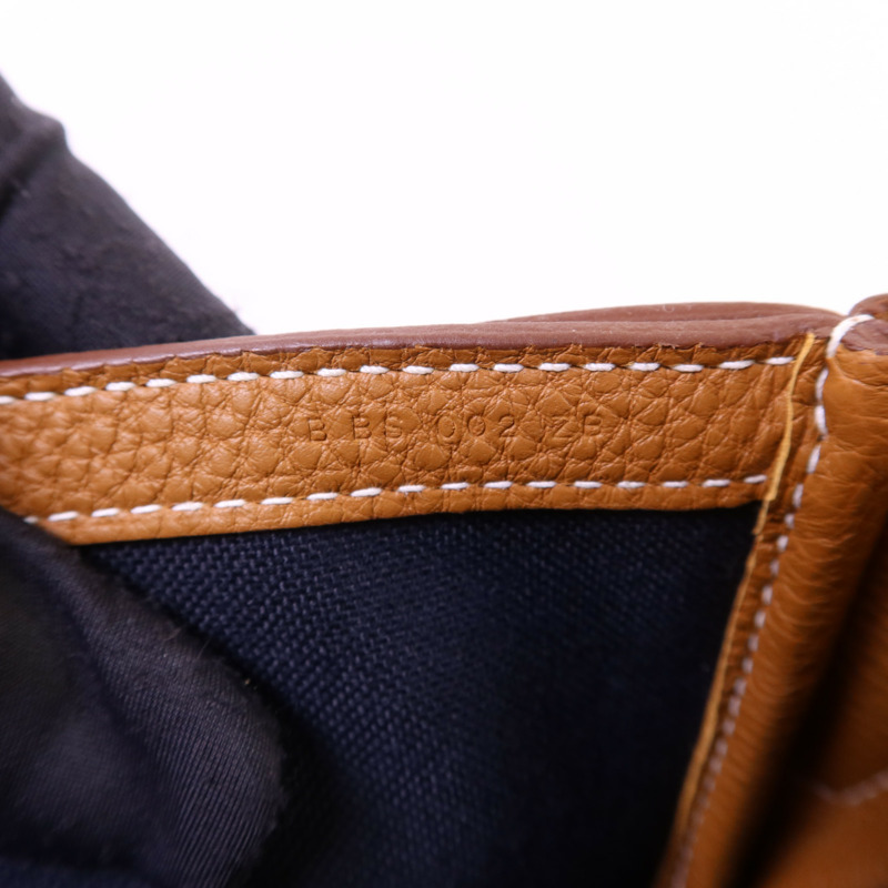 HERMES Togo皮革Steve Light Junior銀扣肩背袋Gold-7