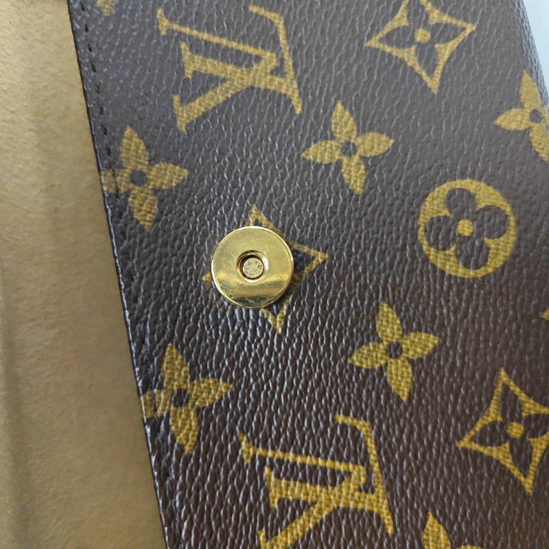 LOUIS VUITTON FLORENTINE棕色塗層帆布老花腰包斜挎包腰包/胸包金色五金可拆卸肩帶-10