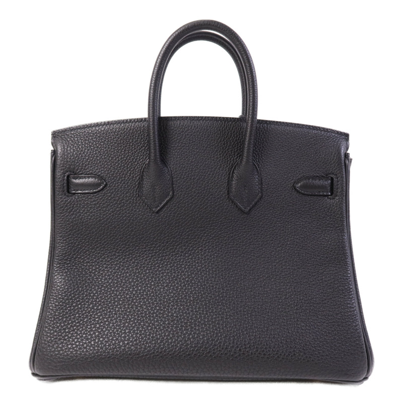 HERMES Clemence皮革Birkin 25金扣手挽袋Noir-1