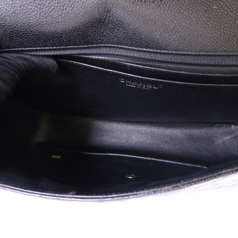 CHANEL 牛皮皮革Maxi Classic銀扣鏈帶肩背袋-6