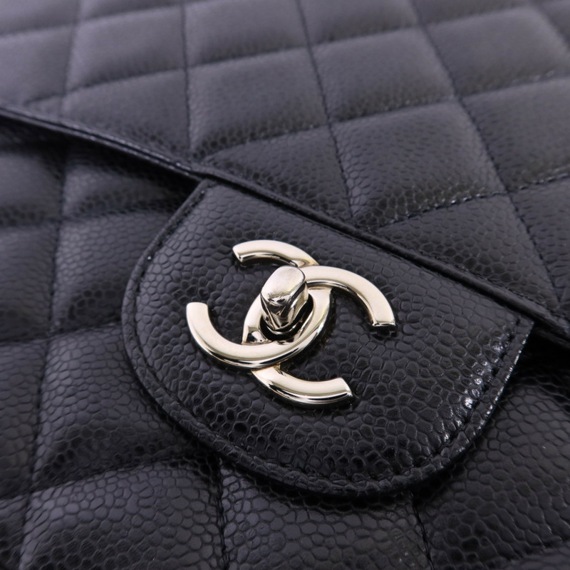 CHANEL 牛皮皮革Maxi Classic銀扣鏈帶肩背袋-10