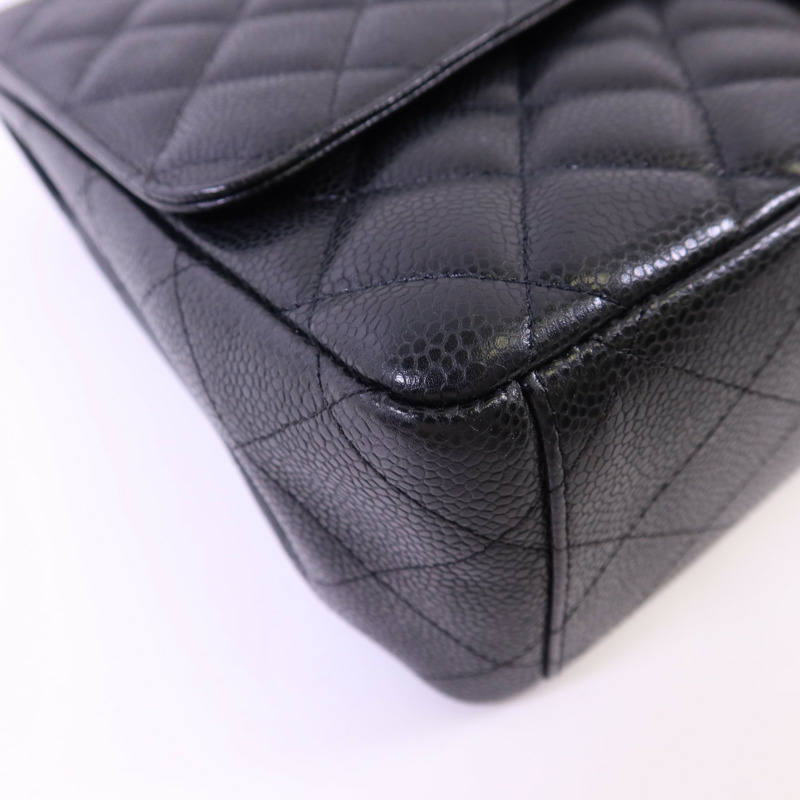 CHANEL 牛皮皮革Maxi Classic銀扣鏈帶肩背袋-12