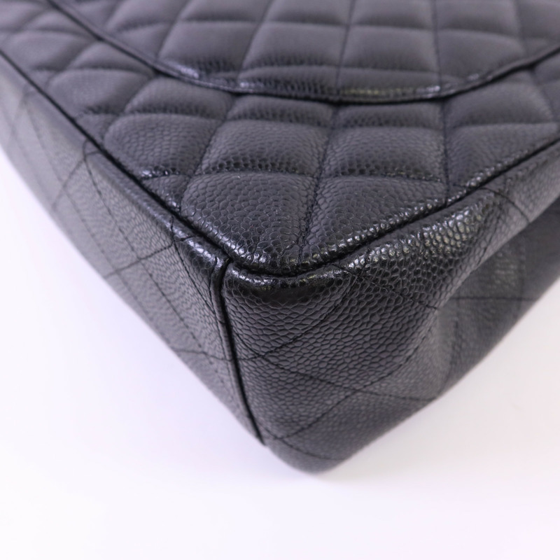 CHANEL 牛皮皮革Maxi Classic銀扣鏈帶肩背袋-13