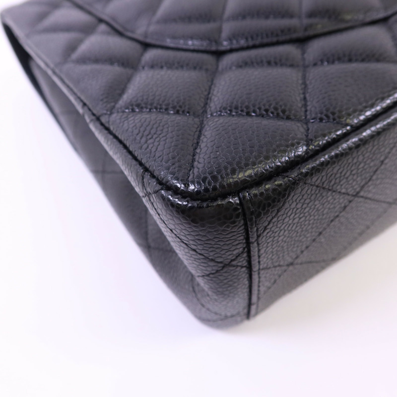 CHANEL 牛皮皮革Maxi Classic銀扣鏈帶肩背袋-14