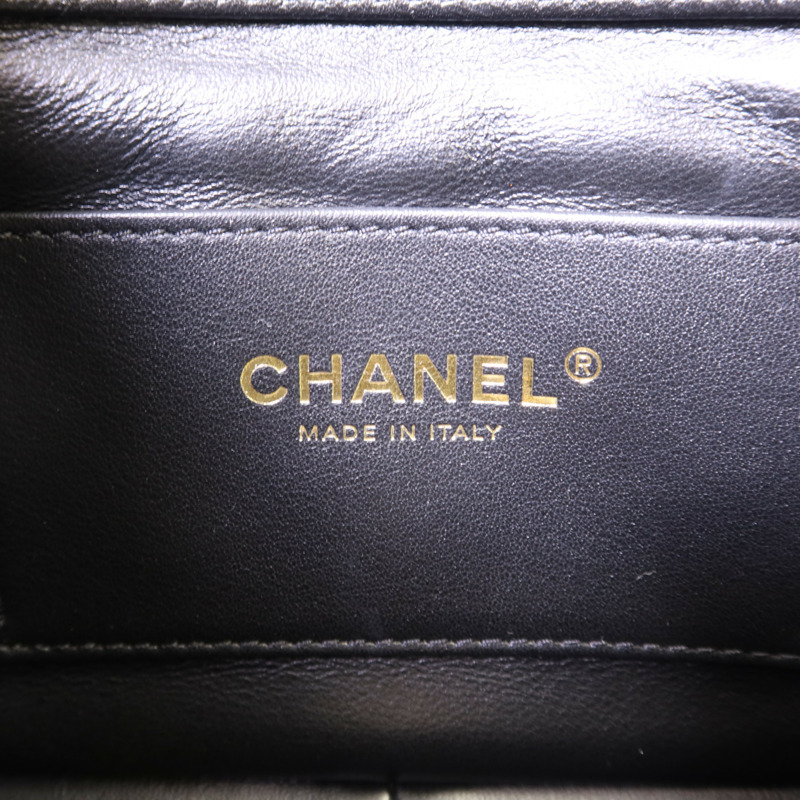 CHANEL 羊皮皮革Matelasse Mini Flap金扣鏈帶肩背袋-6