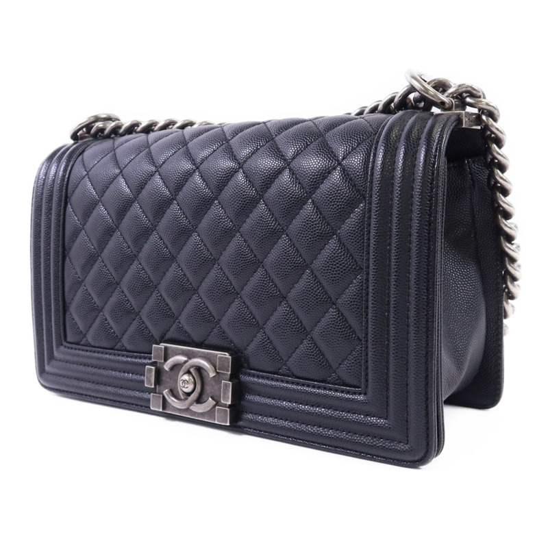 CHANEL 牛皮皮革Boy 25鏈帶肩背袋-2