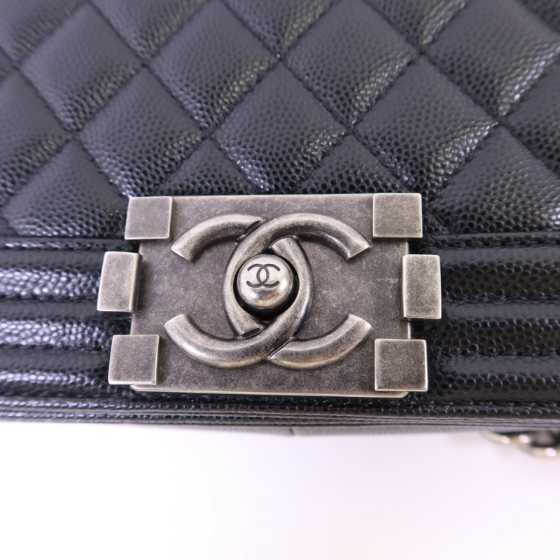 CHANEL 牛皮皮革Boy 25鏈帶肩背袋-9