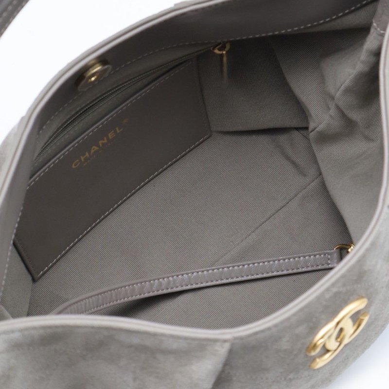 CHANEL 26C麂皮Hobo - 灰-2