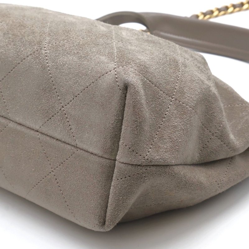 CHANEL 26C麂皮Hobo - 灰-3