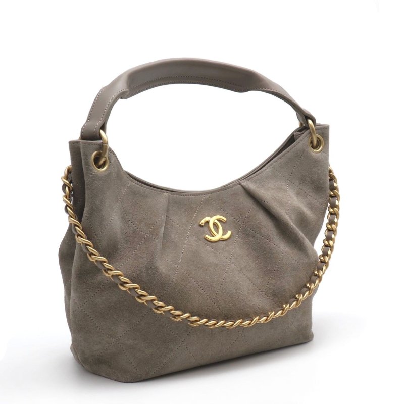CHANEL 26C麂皮Hobo - 灰-5