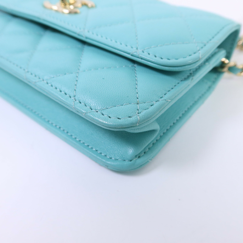CHANEL 羊皮皮革Trendy CC金扣鏈帶肩背袋-11
