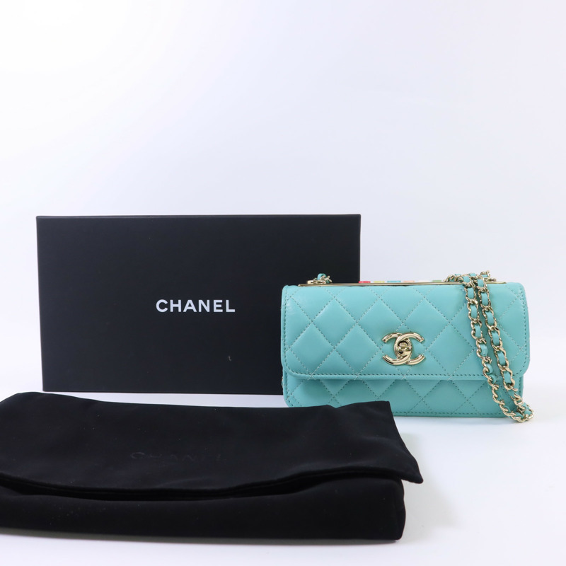 CHANEL 羊皮皮革Trendy CC金扣鏈帶肩背袋-17