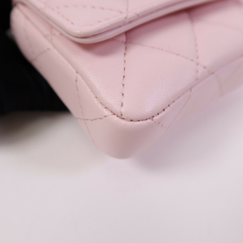CHANEL 羊皮皮革Waist Bag金扣鏈帶腰包-10
