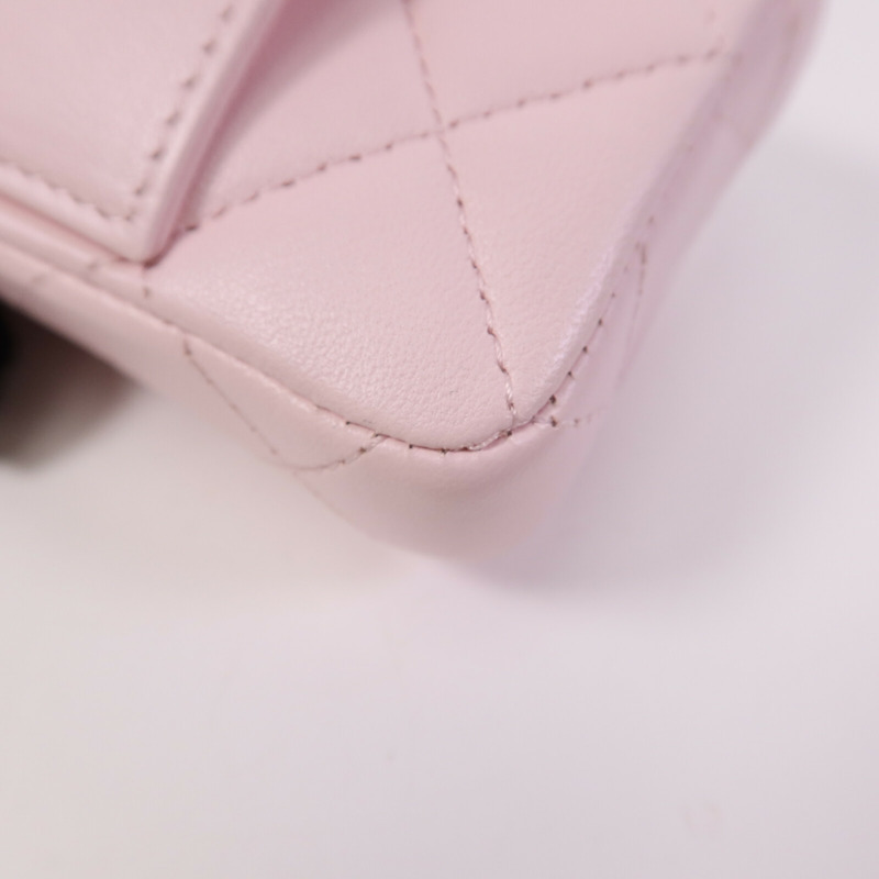 CHANEL 羊皮皮革Waist Bag金扣鏈帶腰包-11