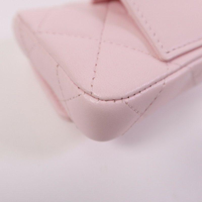 CHANEL 羊皮皮革Waist Bag金扣鏈帶腰包-12