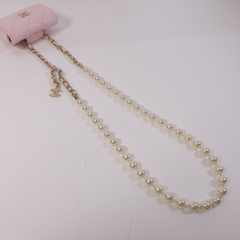CHANEL 羊皮皮革Waist Bag金扣鏈帶腰包-13
