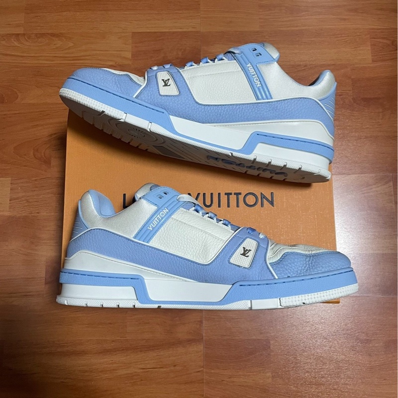 Lv Trainer白藍 正品路易威登休閒鞋 男款 海藍色 46碼-1