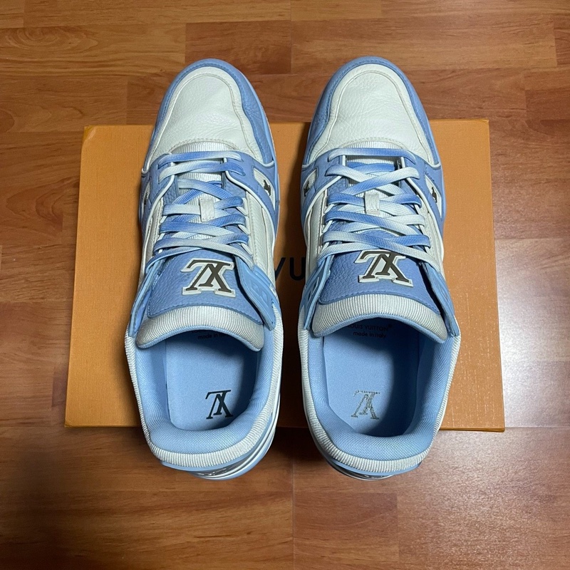 Lv Trainer白藍 正品路易威登休閒鞋 男款 海藍色 46碼-2
