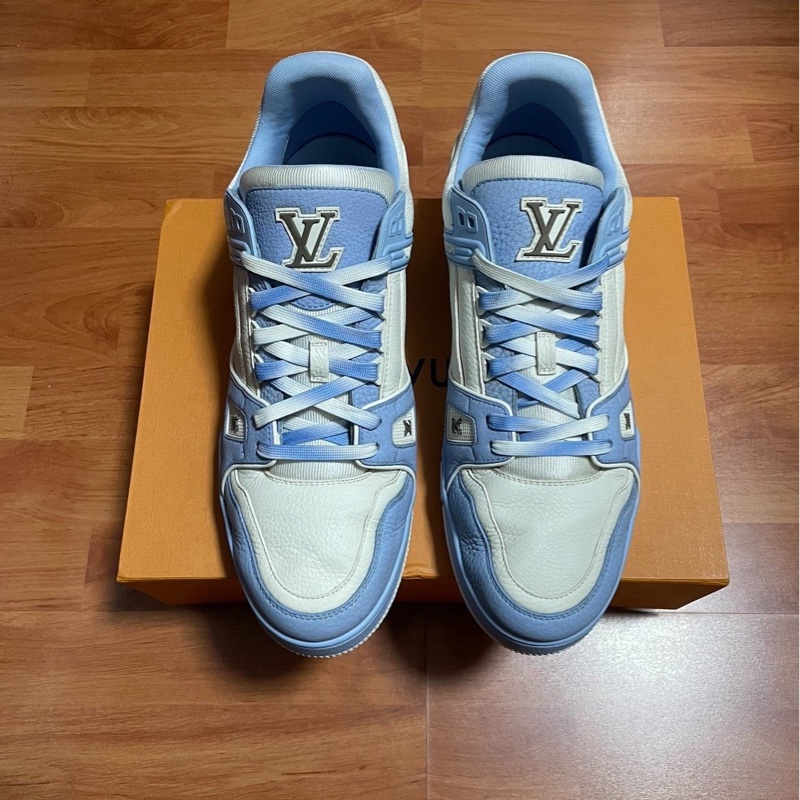 Lv Trainer白藍 正品路易威登休閒鞋 男款 海藍色 46碼-3
