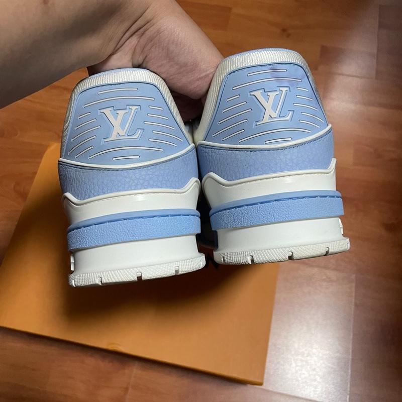 Lv Trainer白藍 正品路易威登休閒鞋 男款 海藍色 46碼-5