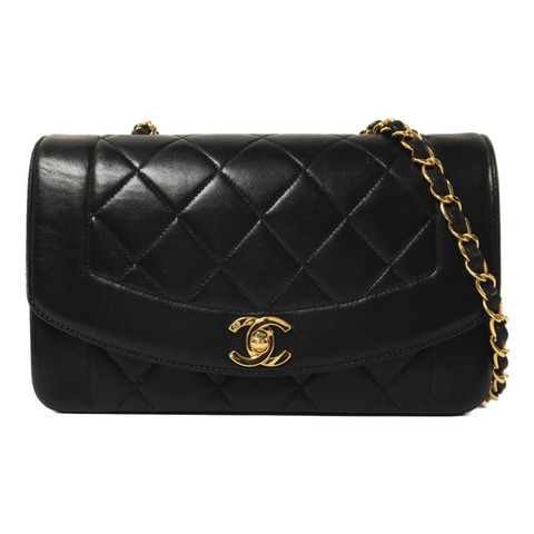 CHANEL 羊皮皮革Diana金扣鏈帶肩背袋