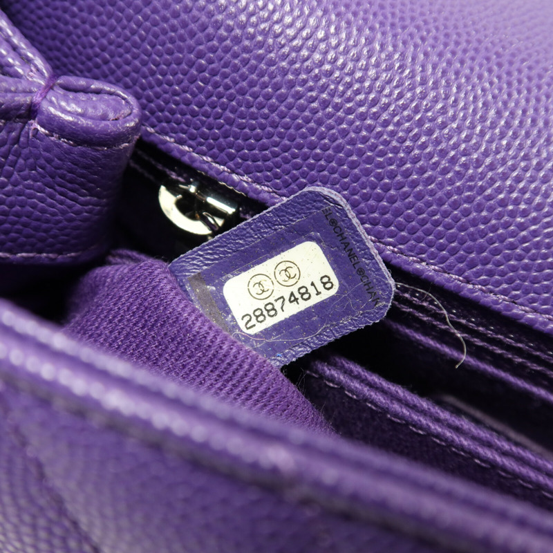 CHANEL 牛皮皮革Coco Handle銀扣鏈帶肩背袋-6