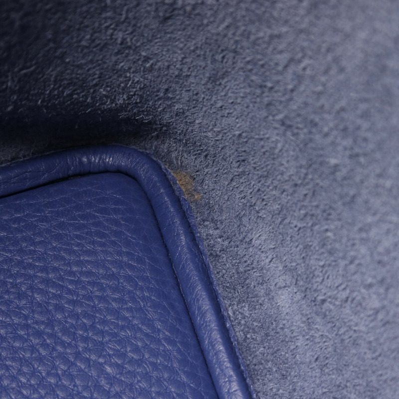 HERMES Clemence皮革Picotin PM銀扣手挽袋Bleu Brighton/Capucine-14