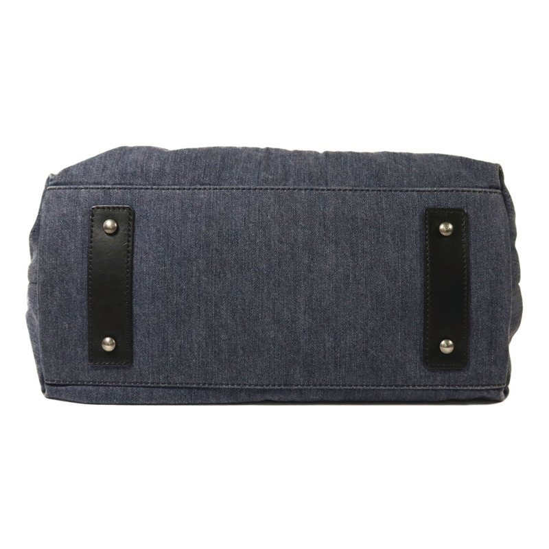 CHANEL 牛仔布2 way Shoulder銀扣手挽肩背兩用袋-3