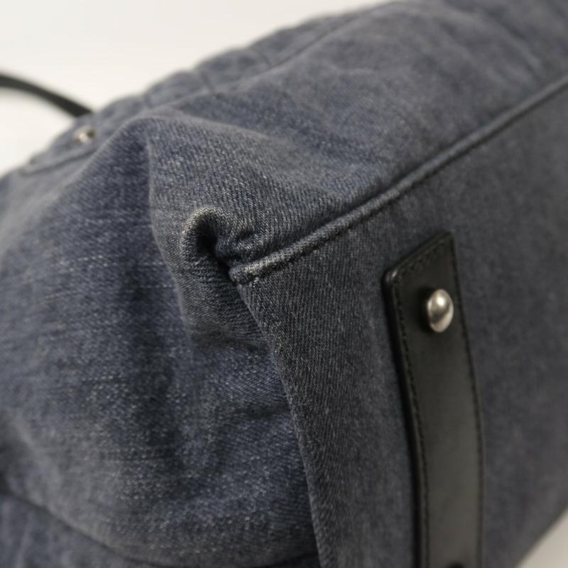 CHANEL 牛仔布2 way Shoulder銀扣手挽肩背兩用袋-9