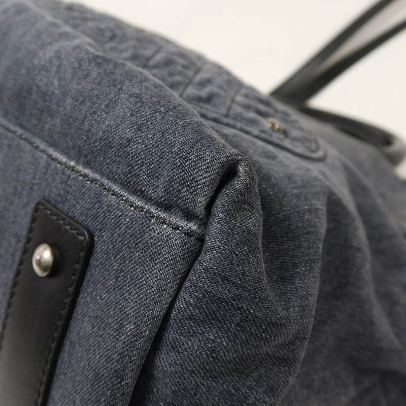 CHANEL 牛仔布2 way Shoulder銀扣手挽肩背兩用袋-10