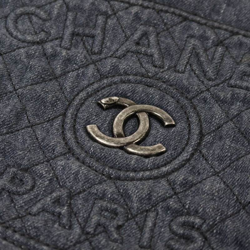 CHANEL 牛仔布2 way Shoulder銀扣手挽肩背兩用袋-14