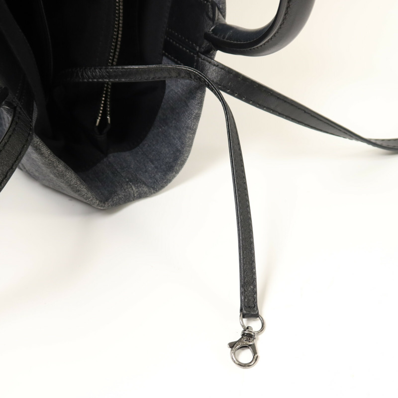 CHANEL 牛仔布2 way Shoulder銀扣手挽肩背兩用袋-16